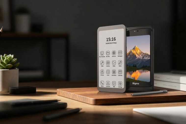 Bigme Hibreak Dual 2 : Smartphone E-Ink avec double écran et 5G 1 Bigme Hibreak Dual 2 – Un smartphone Android 16 avec E-Ink de 6,13 pouces à 80 ips et un écran LCD de 5 pouces (financement participatif)