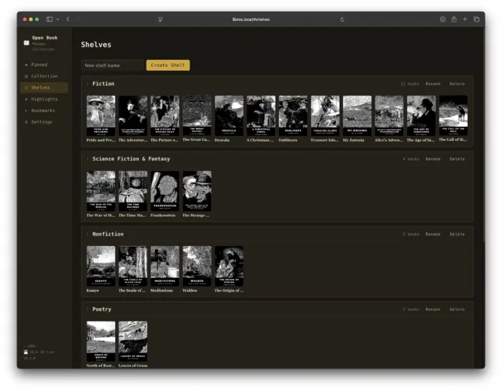 Interface Web tactile du livre ouvert