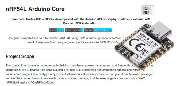 Noyau Arduino nRF54L Noyau Arduino nRF54L
