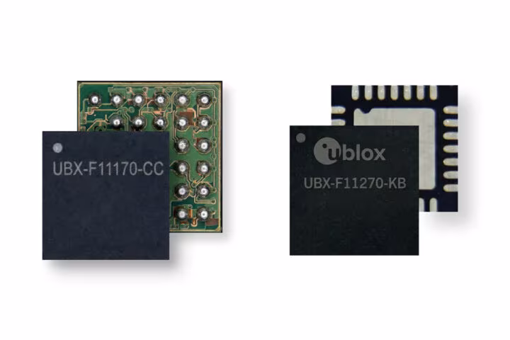 u blox UBX F11270 KB et UBX F11170 CC L1, L5 GNSS double bande avec seulement 7 mW de consommation électrique u blox UBX F11270 KB et UBX F11170 CC L1, L5 GNSS double bande avec seulement 7 mW de consommation électrique