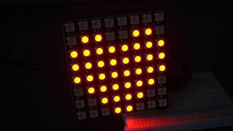 ESP32 : 64 matrices 8x8 LED RVB WS2812B (Arduino IDE) 10 ESP32 64 WS2812B RGB LED 8x8 matrice effet de battement de coeur Arduino IDE