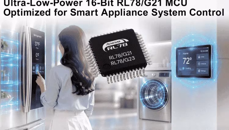 Renesas étend sa famille RL78 avec un microcontrôleur RL78/G21 16 bits ultrabasse consommation optimisé pour le contrôle des systèmes d'appareils intelligents 1 Renesas Expands RL78 Family with Ultra-Low-Power 16-Bit RL78/G21 MCU Optimized for Smart Appliance System Control